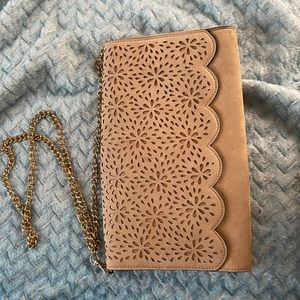 Beige Clutch Gold Strap